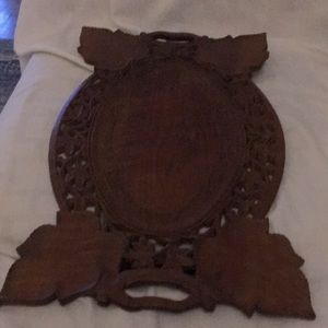 Vintage hand carved wooden tray